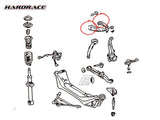 Hardrace - Front - Upper Arm Bushes - Rubber - IS200, IS3300 & RS200
